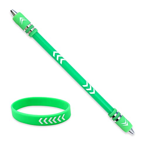 Beschwerter Stift, Drehmod, mit Silikonarmband, Metallköpfen, Gaming-Fingerstift, rutschfest, 21,5 cm, drehbarer Kugelschreiber für Studenten, Erwachsene von Roucerlin