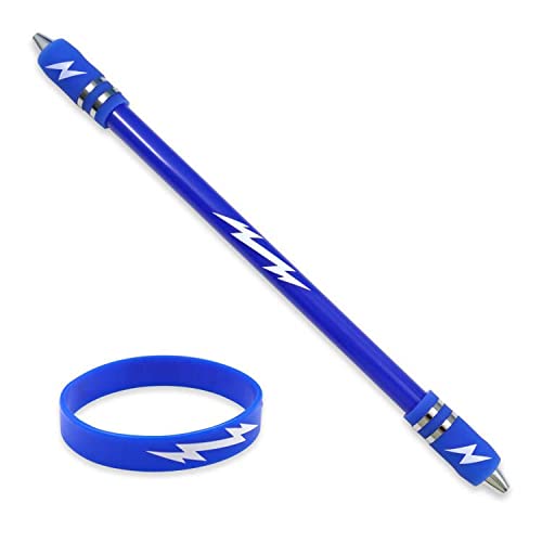 Beschwerter Stift, Drehmod, mit Silikonarmband, Metallköpfen, Gaming-Fingerstift, rutschfest, 21,5 cm, drehbarer Kugelschreiber für Studenten von Roucerlin