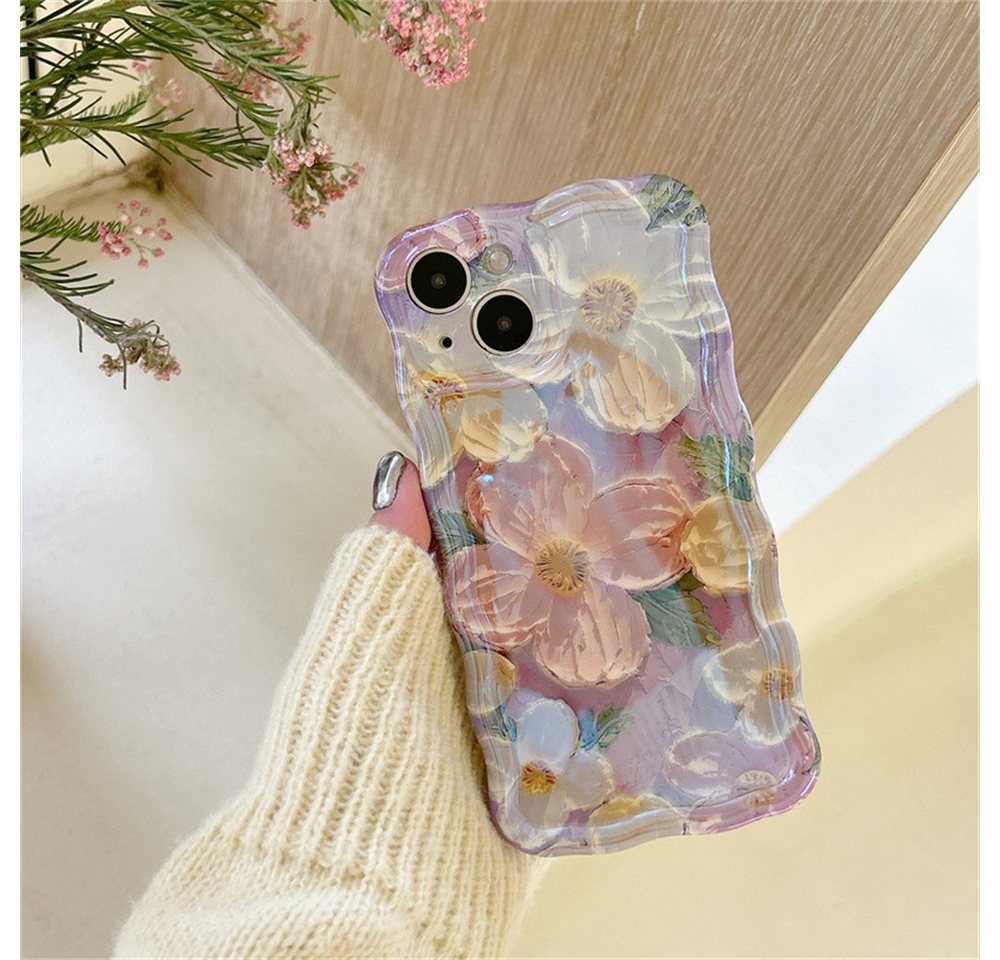 Rouemi Handyhülle Handytasche für iPhone 14/14 pro, floral fashion phone case von Rouemi