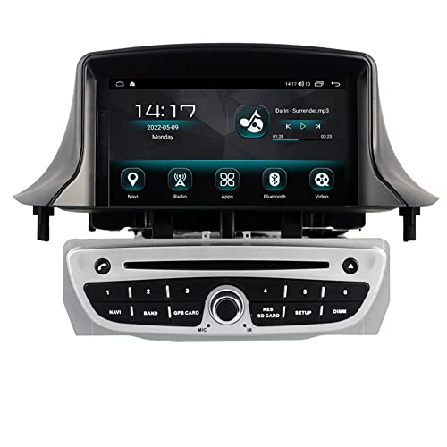 RoverOne Android System Auto DVD Player für Renault Megane III 3 Fluence 2009 2010 2011 mit Multimedia Stereo GPS Navigation Radio Bluetooth USB MirrorLink von RoverOne