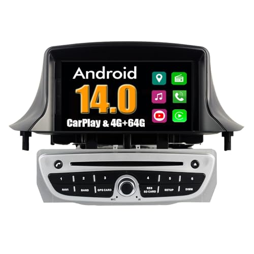 RoverOne Android System Auto DVD Player für Renault Megane III 3 Fluence 2009 2010 2011 mit Multimedia Stereo GPS Navigation Radio Bluetooth USB MirrorLink von RoverOne