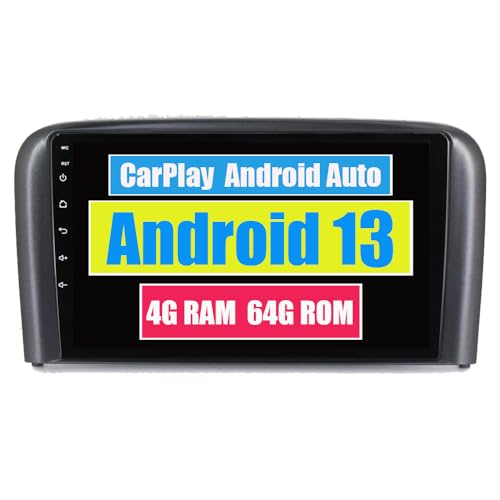 RoverOne Autoradio CarPlay Haupteinheit für Volvo S80 1996-2006 Android Auto Touchscreen Sat Navi Bluetooth WiFi Radio Player von RoverOne