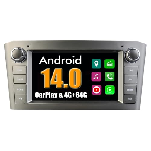 RoverOne Autoradio GPS für Toyota Avensis T25 2002-2008 mit CarPlay Android Auto Stereo Multimedia Player Navigation Touchscreen Bluetooth WiFi von RoverOne