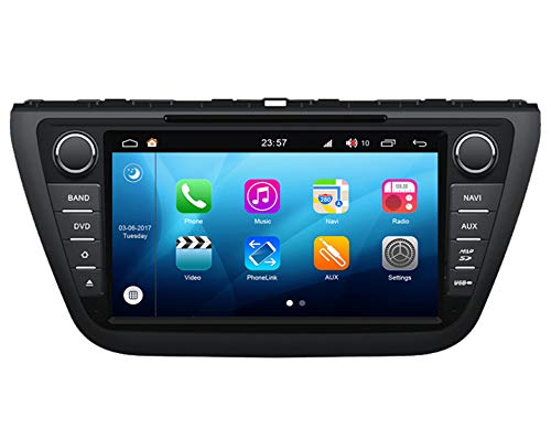 Roverone Quod Core Android System 8 Zoll Doppel DIN Auto-DVD-Player für SUZUKI SX4 S-Cross 2014 Kreuz mit Autoradio GPS Navigation Radio Stereo Bluetooth SD USB Spiegel Link Touch Bildschirm von RoverOne