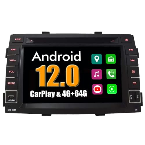 Roverone Quod Core Android System Doppel DIN Car DVD-Player für KIA SORENTO 2009 2010 2011 2012 mit Autoradio GPS Navigation Radio Stereo Bluetooth SD USB Spiegel Link Touch Bildschirm von RoverOne