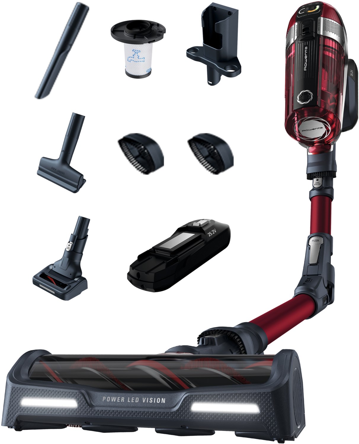RH9889 X-Force Flex 11.60 Animal Akku-Stielsauger rot/schwarz RH9889 X-Force Flex 11.60 Animal Akku-Stielsauger rot/schwarz von Rowenta