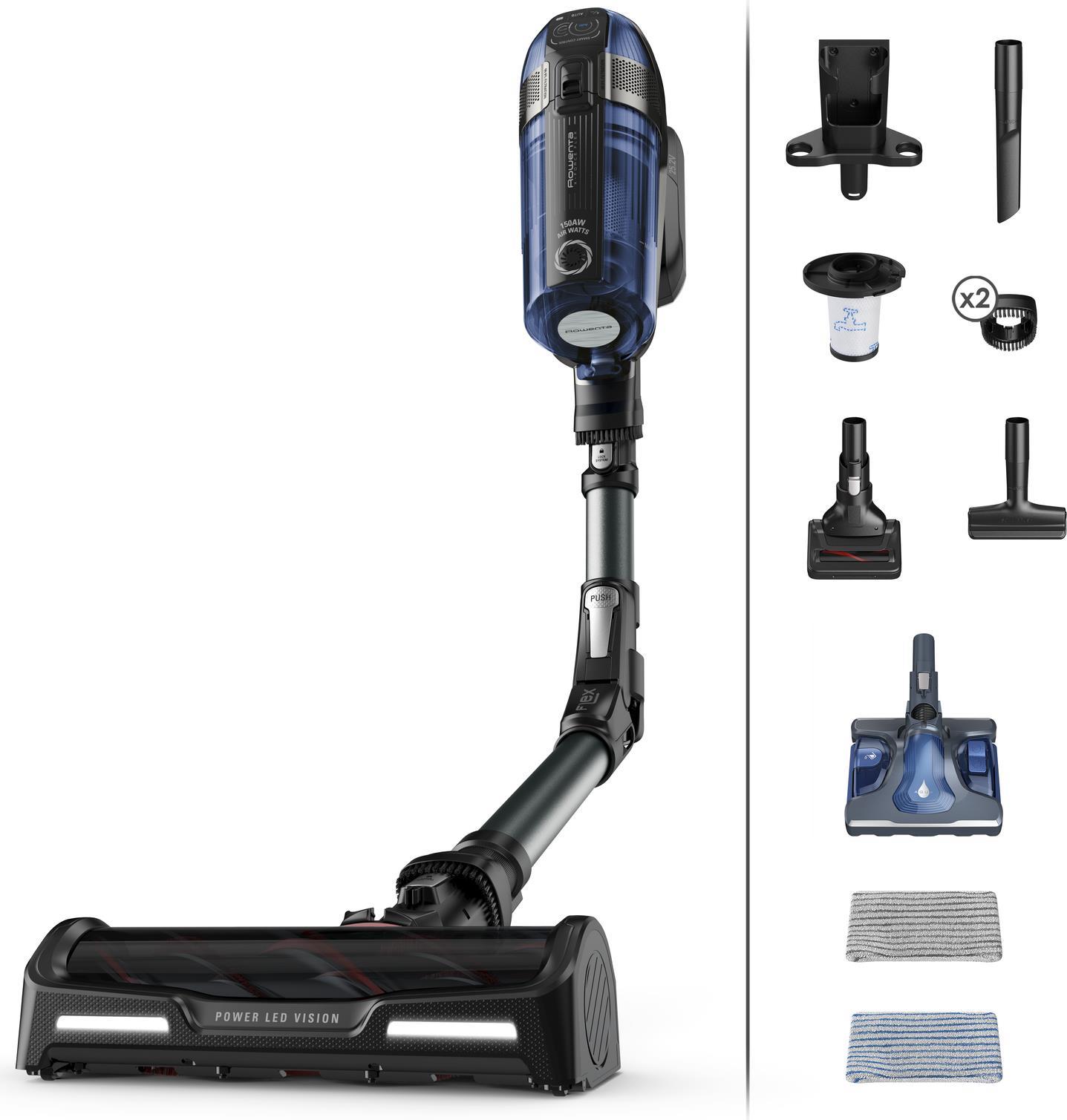 Rowenta X-Force Flex 12.60 RH98C8WO - Trocken&Nass - Zyklonal - Glatter Boden - Teppich - Harter Boden - Treppenstufen - Kachel - Polsterung - 82 dB - China - Beutellos (RH98C8) von Rowenta