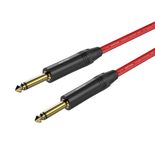 Roxtone Vintage-Instrumentenkabel, 6,3-mm-Mono-Klinke auf 6,3-mm-Mono-Klinkenstecker, abgewinkelt, 6 m, Rot Roxtone Vintage-Instrumentenkabel, 6,3-mm-Mono-Klinke auf 6,3-mm-Mono-Klinkenstecker, abgewinkelt, 6 m, Rot von Roxtone