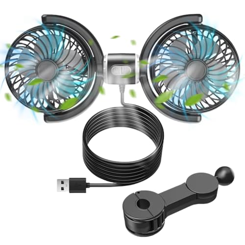 Roxvue Auto Kühllüfter Autokopfstützenlüfter 360° Drehbarer Auto-Nackenkühllüfter für PKW, Fahrzeug und SUV Roxvue Auto Kühllüfter Autokopfstützenlüfter 360° Drehbarer Auto-Nackenkühllüfter für PKW, Fahrzeug und SUV von Roxvue