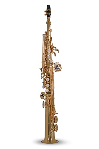 Roy Benson Bb Sopran Saxophon MOD.SS-302 gerade Form lack., inkl. leichtem Rechtecketui von Roy Benson