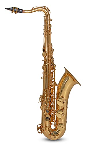 Roy Benson Bb-Tenor Saxophon TS-202 (eleganter Messing-Korpus, präzise Mechanik, mit Hoch F-Klappe, H/B-Wippe, hochwertiges Mundstück, leichtes Rechtecketui, mit praktischer Rucksackfunktion) von Roy Benson