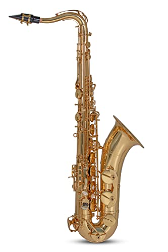 Roy Benson Bb-Tenor Saxophon TS-302 (premium Relaxed Neck Design mit RND S-Bogen, mit Hoch F#-Klappe & H/B-Wippe, USA Mundstück, PISONI Polster, leichtes Rechtecketui, versenkbare Rucksackfunktion) von Roy Benson