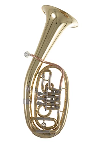Roy Benson Bb-Tenorhorn TH-201 (Premium Kompaktmodell, mit Ø 24 cm Messing Schallstück, langlebigem Goldmessing Mundrohr, Neusilber Zügen, in lackiertem Finish, inkl. leichtem Formetui) von Roy Benson