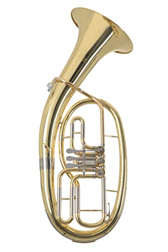 Roy Benson Bb-Tenorhorn TH-202 (Premium Kompaktmodell, mit Ø 26 cm Messing Schallstück, langlebigem Goldmessing Mundrohr, Neusilber Zügen, in lackiertem Finish, inkl. leichtem Formetui) von Roy Benson