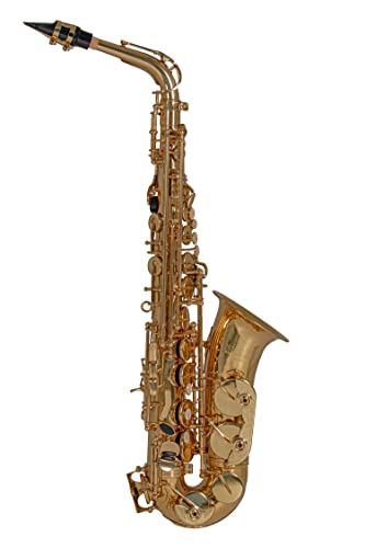 Roy Benson Eb-Alt Saxophon AS-202 (Messing-Korpus, Hoch F#-Klappe, inklusive Komplettzubehör, mit Tragegurt, premium Saxophon, für die anspruchsvollen Musiker) von Roy Benson