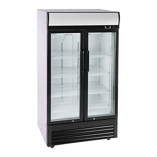 Royal Catering Flaschenkühlschrank Getränkekühlschrank mit Glastür RCGK-B630-2 (630 L, 350 W, 8 Einlagen je 53 x 39,5 cm, selbstschließende Schwenktüren, Temperaturbereich 2–8 °C) von Royal Catering
