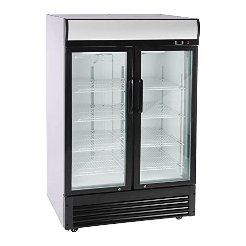 Royal Catering Getränkekühlschrank mit Glastür 880 L 350 W 8 Einlagen je 53 x 39,5 cm selbstschließende Schwenktüren Temperaturbereich 2 – 8 °C Flaschenkühlschrank Gewerbekühlschrank von Royal Catering
