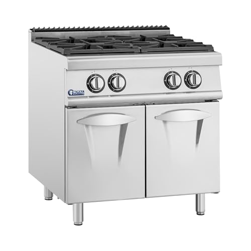 Royal Catering Gasherd mit Unterschrank 14,3 kW 4 Brenner Edelstahl entnehmbare Brennermulden Brenndüsen zum Umrüsten Propangas LPG Erdgas Flammensperre Dunstabzug Gas-Standherd Propangasherd Royal Catering Gasherd mit Unterschrank 14,3 kW 4 Brenner Edelstahl entnehmbare Brennermulden Brenndüsen zum Umrüsten Propangas LPG Erdgas Flammensperre Dunstabzug Gas-Standherd Propangasherd von Royal Catering