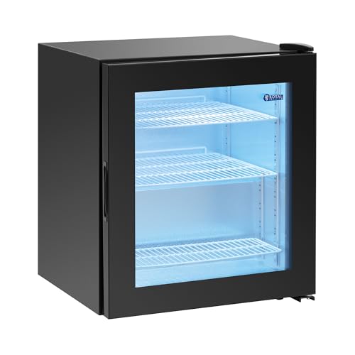 Royal Catering Mini-Gefrierschrank 88 l für Arbeitsflächen -24 bis -7 °C 3 Einlagen LED-Licht gehärtetes Frontglas Tiefkühlschrank Kühler von Royal Catering