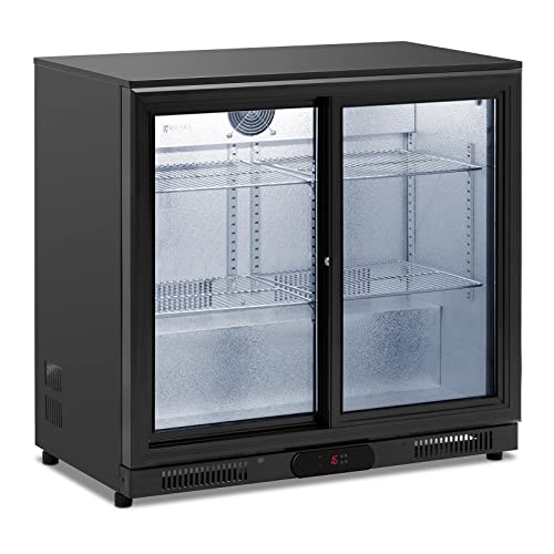 Royal Catering RC-BC001 Getränkekühlschrank 208 l Pulverbeschichteter Stahl Flaschenkühlschrank Kühlschrank mit Glastür Getränkekühlschrank mit Glastür von Royal Catering