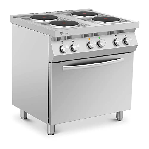 Royal Catering RC-EC4VO Gewerbeherd Elektroherd Gastronomieherd 13.400 W 4 Platten mit Umluftofen von Royal Catering