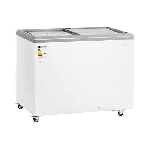 Royal Catering RCFGDF-280 Gefriertruhe 280 L Glastüren abschließbar Kühltruhe Tiefkühltruhe Tiefkühler Gefriertruhe groß von Royal Catering