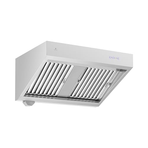 Royal Catering RCGH-100 Dunstabzugshaube mit Motor 100 cm 1000 m³/h LED-Beleuchtung 150 W 4 Stufen Edelstahl Abzugshaube Wandhaube Wandesse von Royal Catering