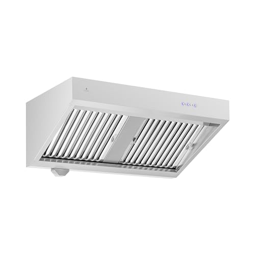 Royal Catering RCGH-100 Dunstabzugshaube mit Motor 120 cm 1000 m³/h LED-Beleuchtung 150 W 4 Stufen Edelstahl Abzugshaube Wandhaube Wandesse von Royal Catering