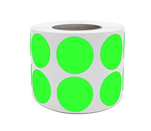 Aufkleber Neon Grün 19 mm Sticker – 1,9 cm Klebepunkte 1050 Stück von Royal Green von Royal Green