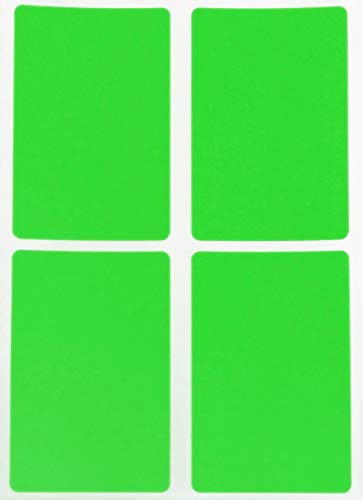 Aufkleber Neon Grün 75 mm x 50 mm rechteckige Sticker – Größe 7,5 cm x 5 cm viereckige Etiketten 60 Vorteilspack von Royal Green von Royal Green