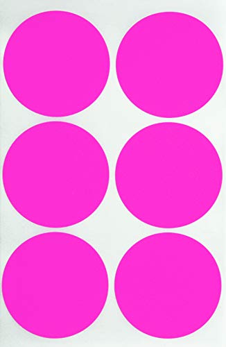 Aufkleber Neon Pink 50 mm runde Etiketten – 5 cm Klebepunkte 540 Stück von Royal Green von Royal Green