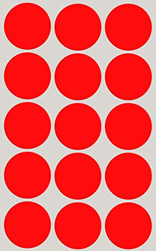 Etiketten Neon Rot 30 mm Aufkleber – 3 cm Sticker 225 Stück von Royal Green von Royal Green