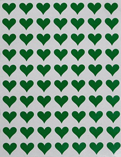 Herzaufkleber Grün 13 mm - Sticker in Herzform permanent klebende Etiketten 1050 Vorteilspack von Royal Green von Royal Green