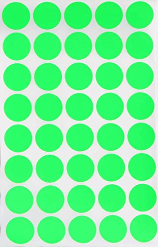 Klebepunkte Neon Grün 19 mm runde Sticker – 1,9 cm Aufkleber 600 Stück von Royal Green von Royal Green