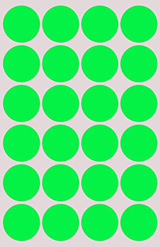 Klebepunkte Neon Grün 25 mm runde Etiketten – 2,5 cm Sticker 360 Stück von Royal Green von Royal Green