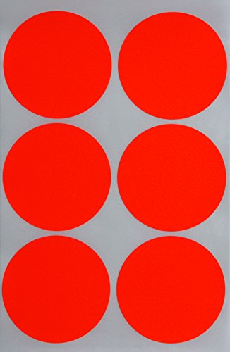 Klebepunkte Neon Rot 50 mm runde Aufkleber – 5 cm Sticker 72 Stück von Royal Green von Royal Green