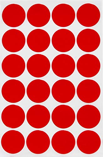 Klebepunkte Rot 25 mm runde Aufkleber – 2,5 cm Sticker 360 Stück von Royal Green von Royal Green