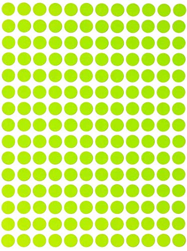 Royal Green Etiketten Neon Gelb 8 mm runde Punkt Aufkleber – 0,3 Zoll Klebepunkte im 900 Pack von Royal Green