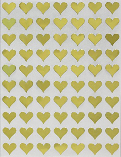 Royal Green Herz-Aufkleber für Geschenke, Siegel, Basteln und Scrapbooking, 13 mm, selbstklebend,1050 gold von Royal Green