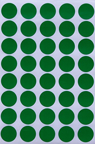 Royal Green Runde Blanko-Aufkleber, Farbcodierungsetiketten für Inventar und Etikettierung, Preispunkte, 1,9 cm, 2000 Stück (grün) von Royal Green