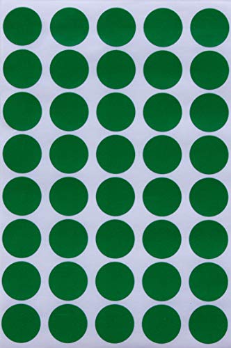 Runde Sticker Grün 19mm - 1,9cm Klebepunkte 600 Stück von Royal Green von Royal Green