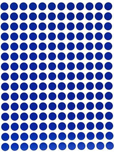 Sticker Blau 8 mm runde Aufkleber – 0,8 cm Klebepunkte 2520 Stück von Royal Green von Royal Green