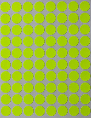 Sticker Neon Gelb 13 mm runde Aufkleber - Größe 1,3 cm Klebepunkte 400 Vorteilspack von Royal Green von Royal Green