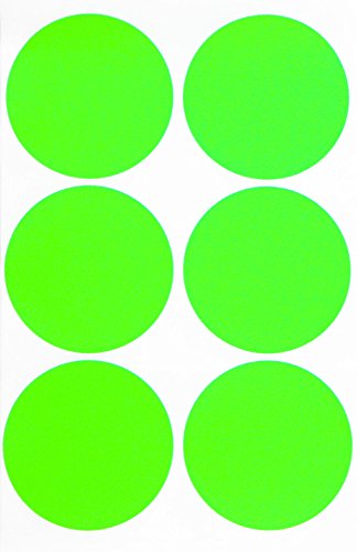 Sticker Neon Grün 50 mm runde Aufkleber – 5 cm Etiketten 72 Stück von Royal Green von Royal Green
