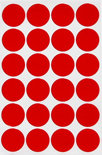 Sticker Rot 25 mm runde Aufkleber – 2,5 cm Klebepunkte 1200 Stück von Royal Green von Royal Green