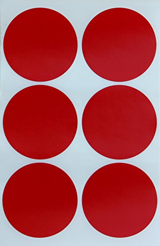 Sticker Rot 50 mm runde Aufkleber – 5 cm Sticker 180 Stück von Royal Green von Royal Green