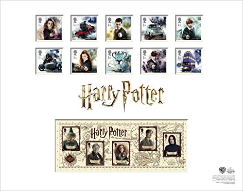 Harry Potter N6001 Stempelhalter Passepartout mit aufgeklebten Briefmarken von Royal Mail