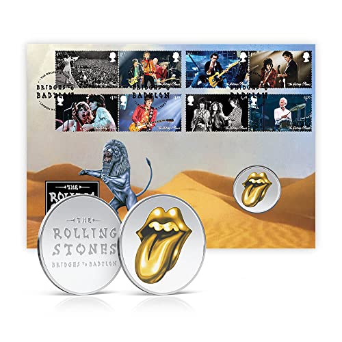 Royal Mail Medaillenhülle mit Motiv The Rolling Stones Bridges to Babylon, gold von Royal Mail