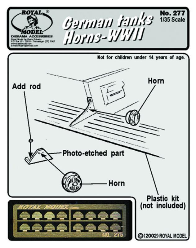 Horns (for German tanks-WWII von Royal Model