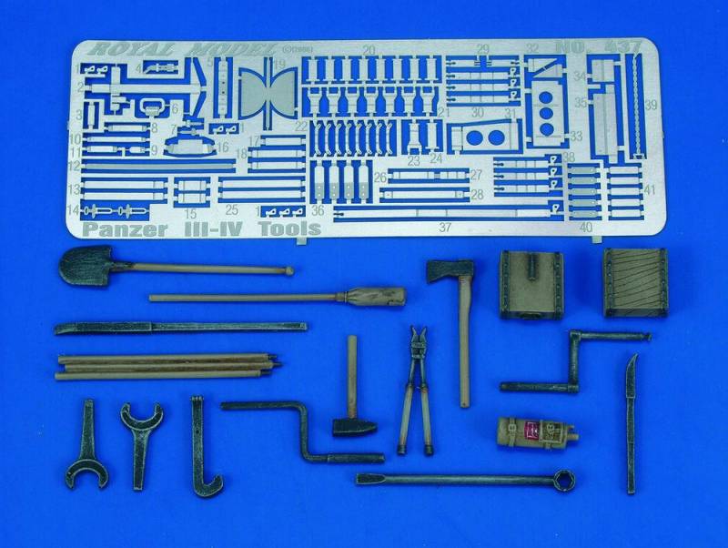 Pz. III-IV Tools & Holders-WWII von Royal Model